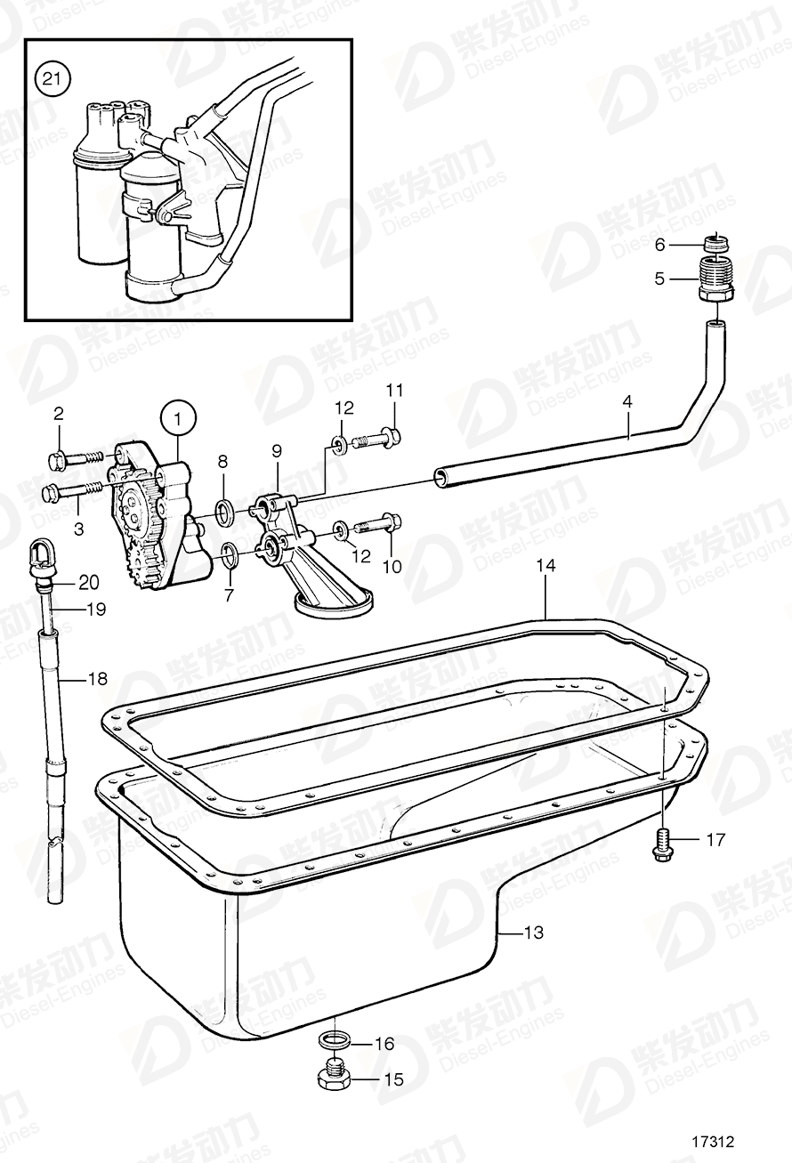 VOLVO Oil sump 465622 Drawing